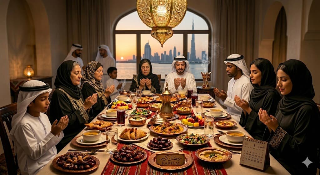 Light before the iftar table