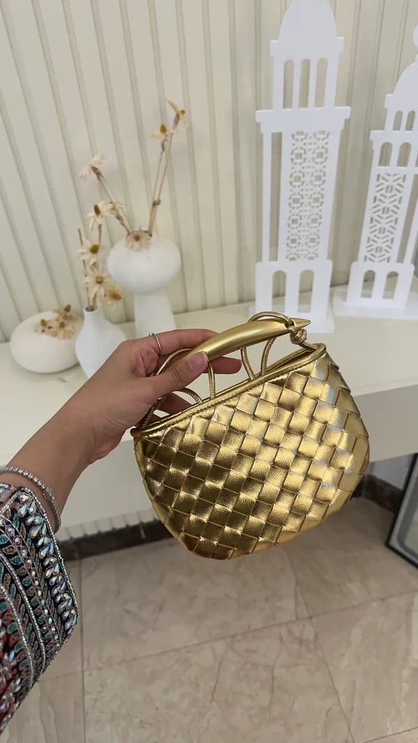 Bottega Sardine Mini Bag - Gold