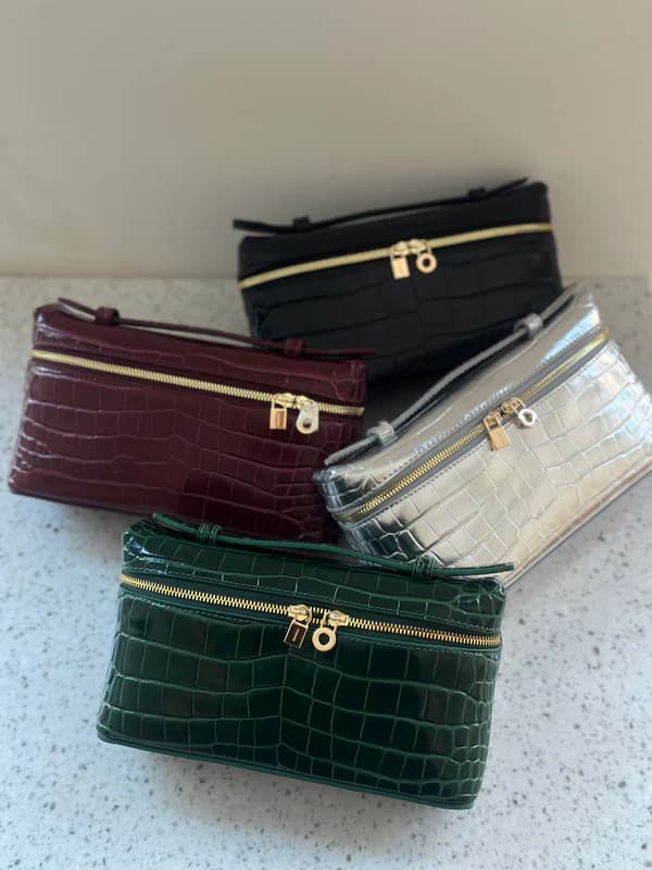 Bottega Croc Bag - Maroon