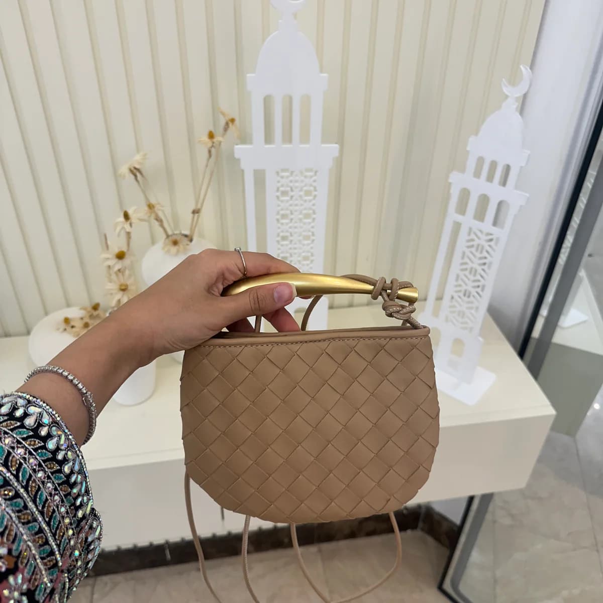 Bottega Sardine Mini Bag - Beige